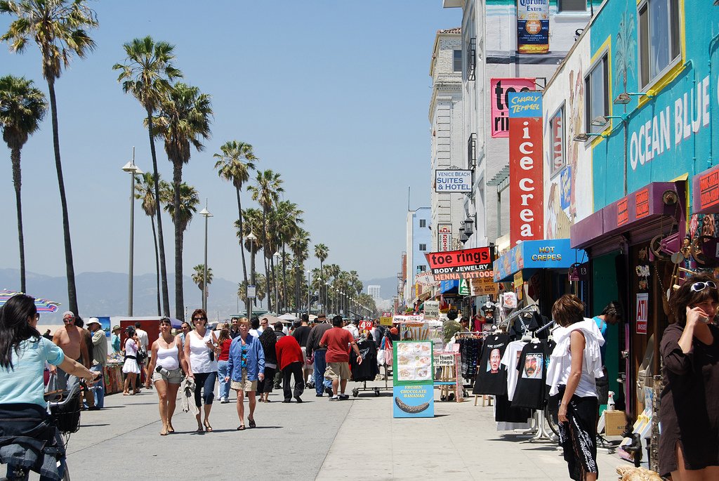 Take a stroll around Venice Beach Boardwalk in Los Angeles